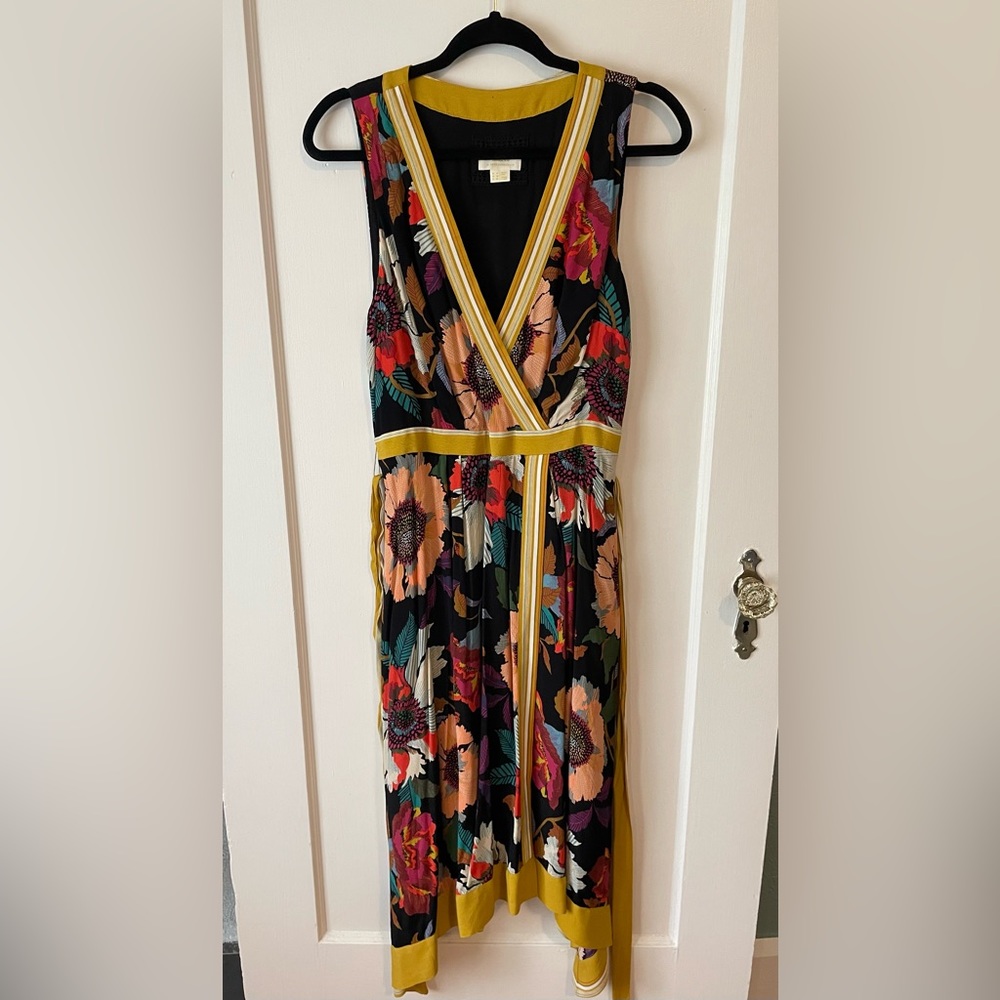 Colorful floral midi dress